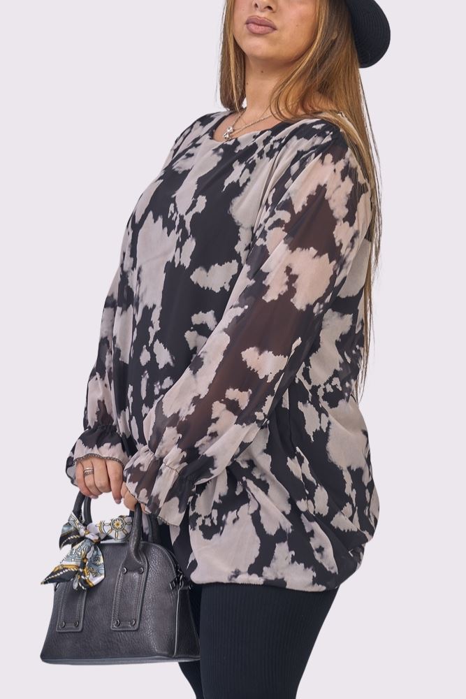 Tie Dye Print Oversized Tunic Top