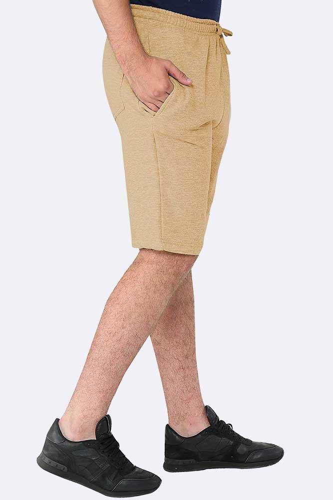 Men Drawcord Side Zipper Plain Shorts