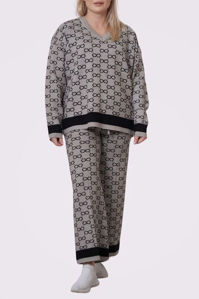 Jacquard Pattern Knitted Soft Feel Co-Ord Set