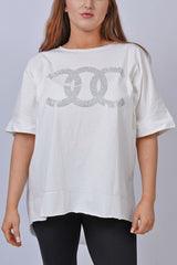 Diamante CC Print Cotton Top