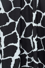 Giraffe Print Shirred Cuff Top