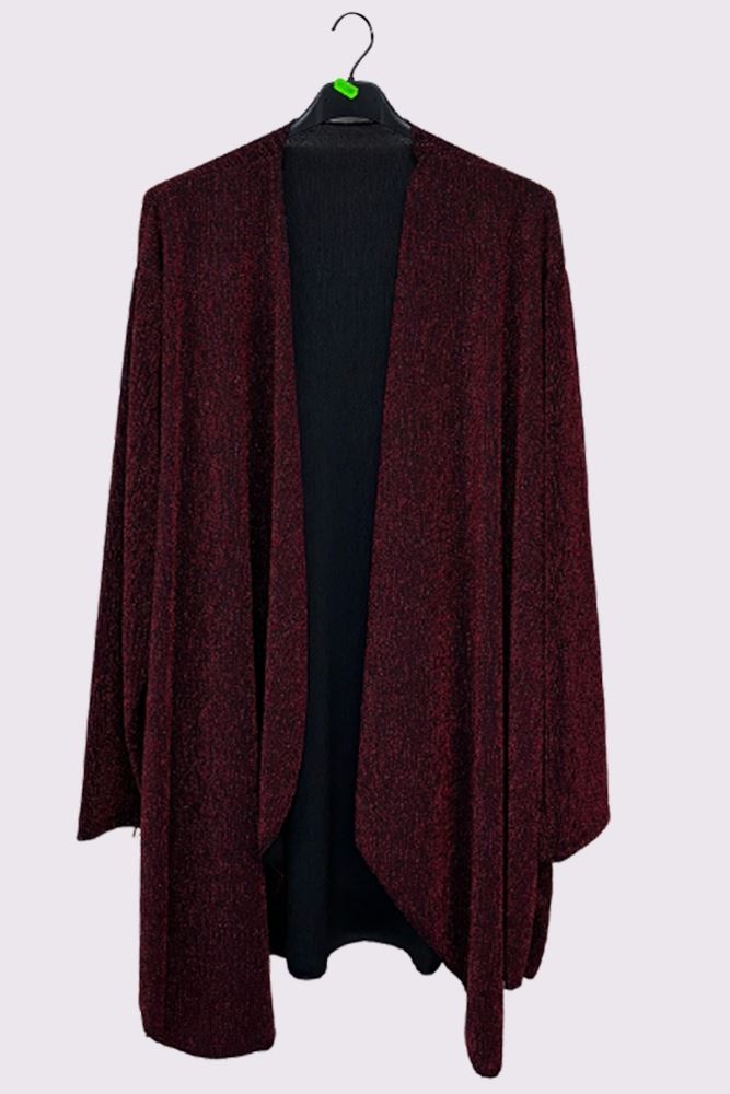 Lurex Pattern Waterfall Oversized Cardigan