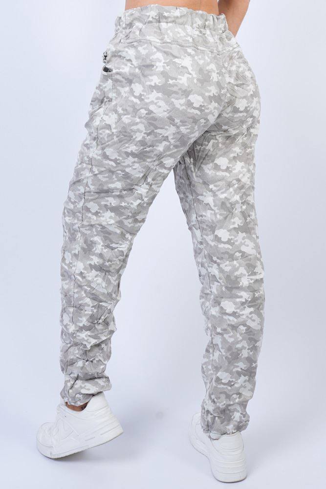 Camouflage Print Pockets Magic Pants