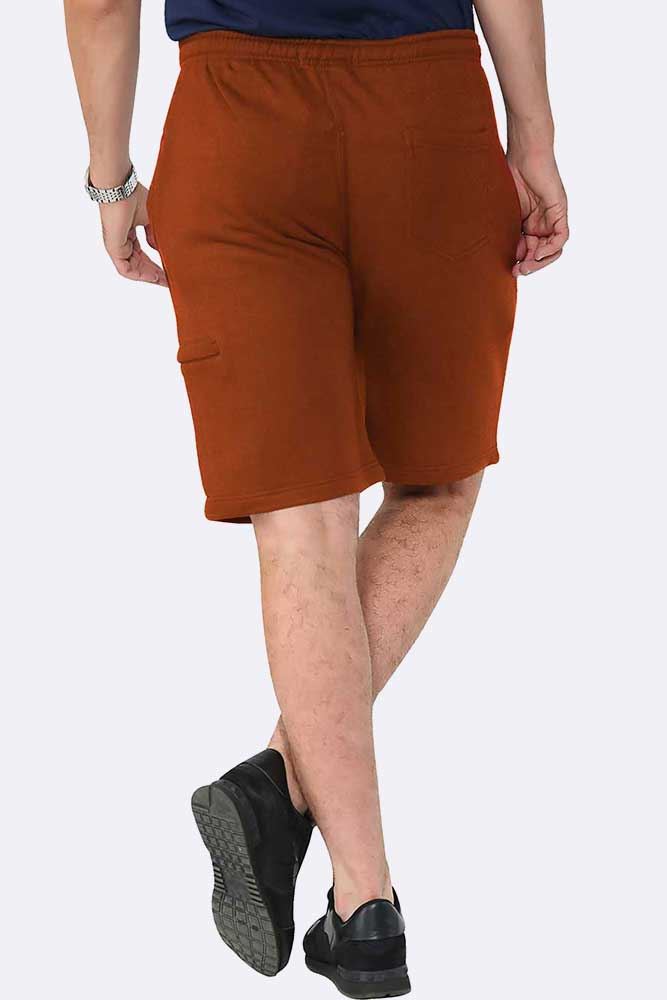 Men Drawcord Side Zipper Plain Shorts