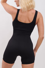 Plain Seamless Ribbed Gym Nylon Jumpsuit