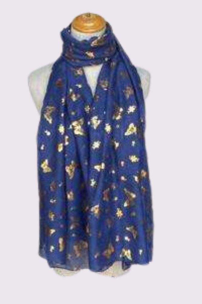 Foil Butterfly Pattern Scarves