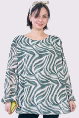 Zebra Print Oversized Tunic Top