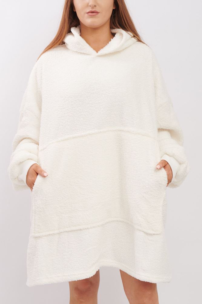 Plain Soft Feel Pocket Blanket Hoody