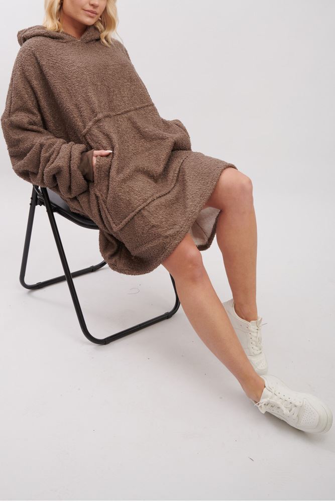 Plain Soft Feel Pocket Blanket Hoody