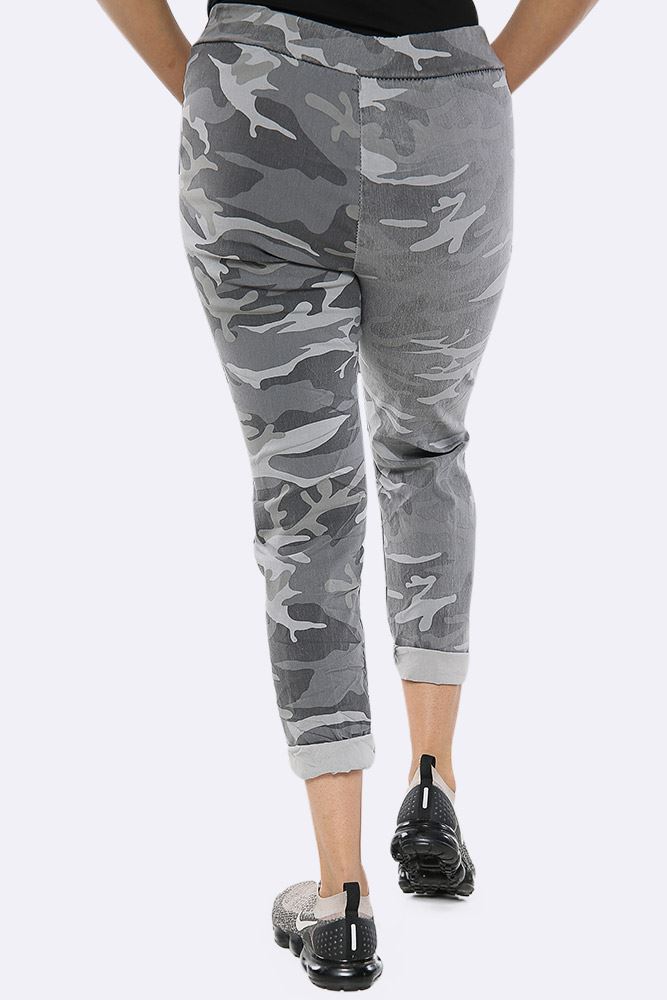 Camouflage Glitter Drawstring Trouser