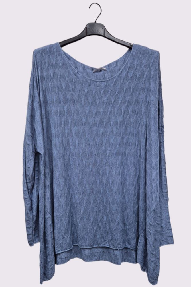 Line Textured Soft Feel Tunic Top