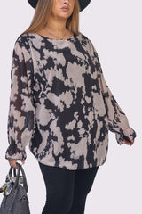 Tie Dye Print Oversized Tunic Top