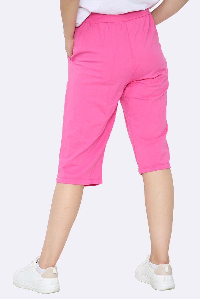 Plain Drawstring 3/4 Length Pocket Trousers