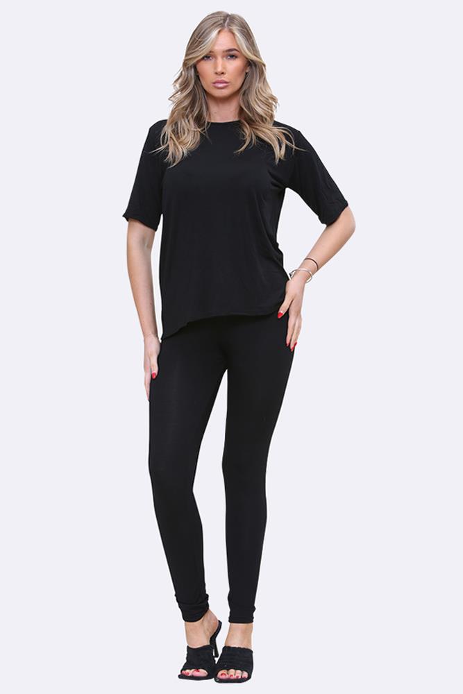 Women Oversized T-shirt & Leggings Co-ords Set