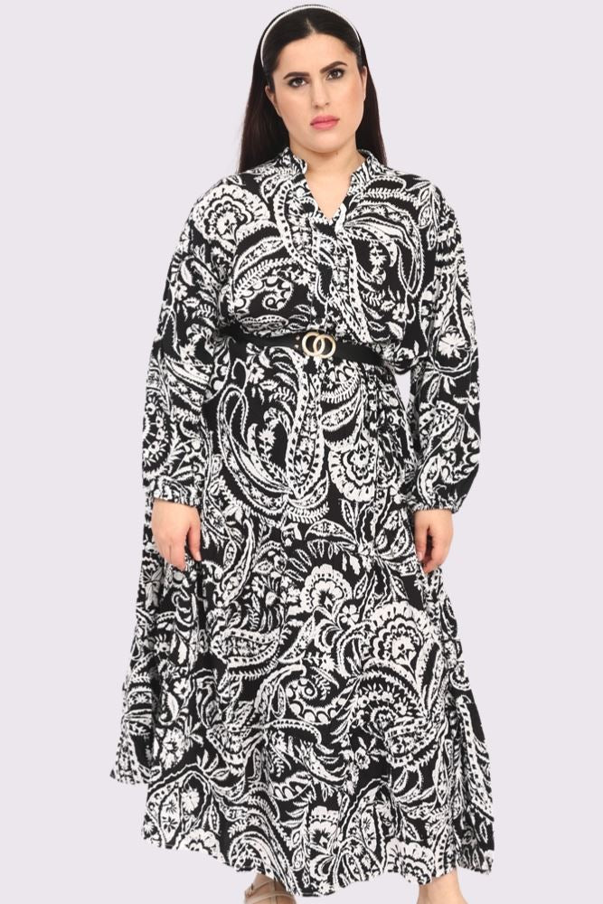 Paisley Print Oversized Dress