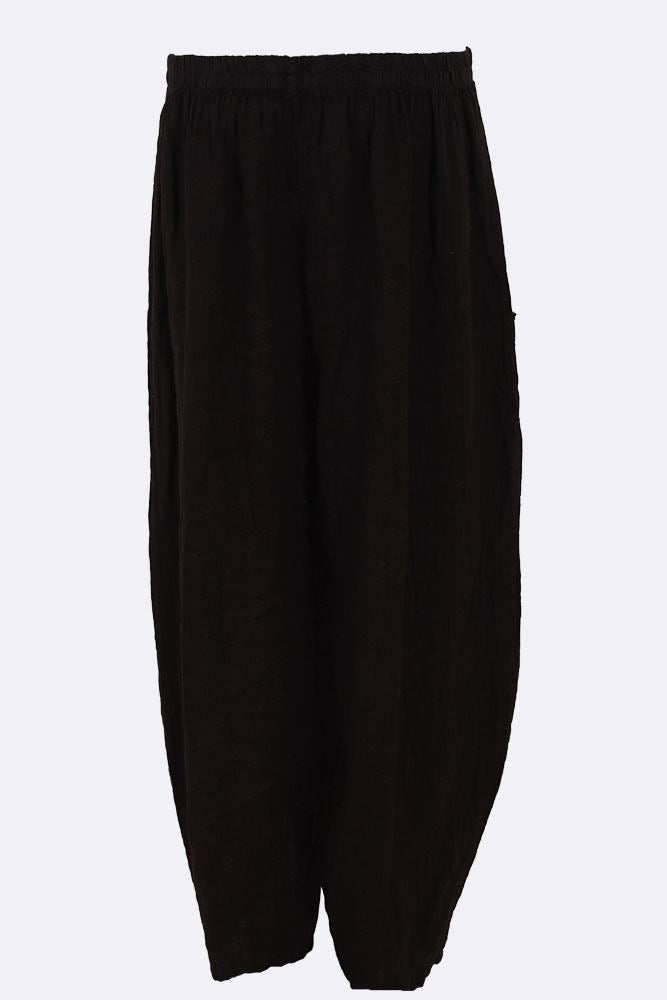 Linen Wide Leg Pocket Trousers