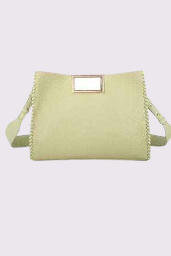 Textured Buckle Up Shoulder Bag