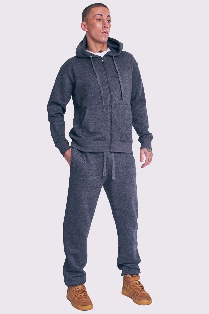 Drawstring Fleece Set Hoodie Top Bottoms Tracksuit