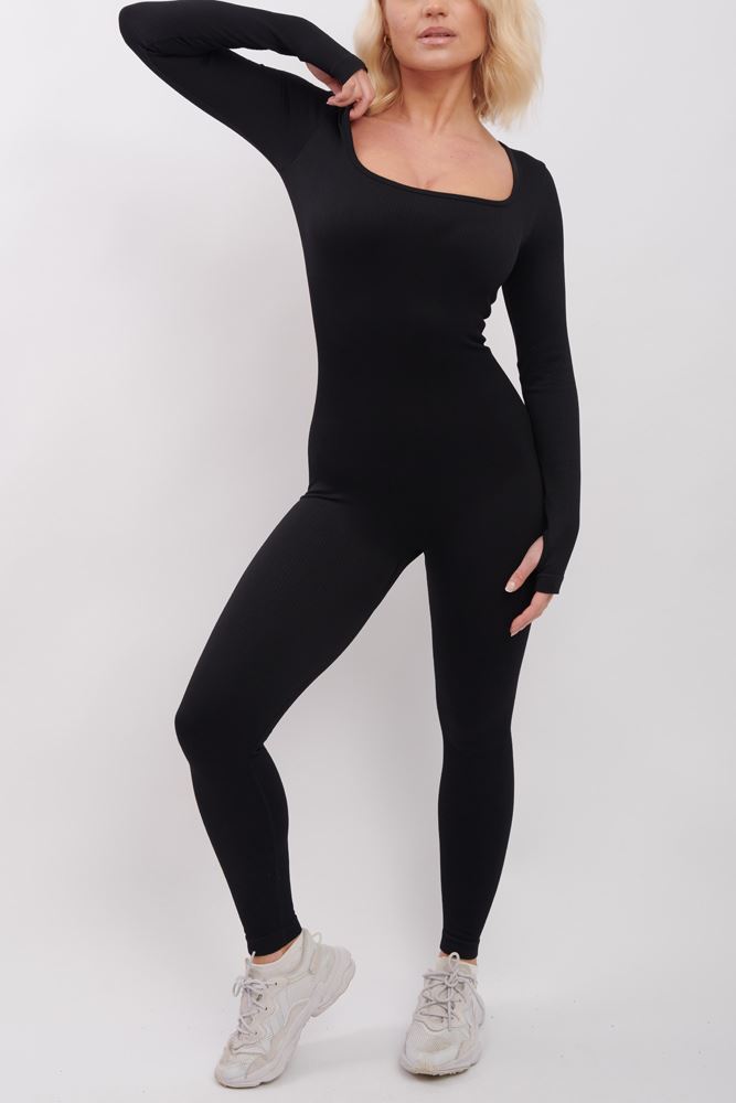 Ribbed Seamless Nylon Jumpsuit