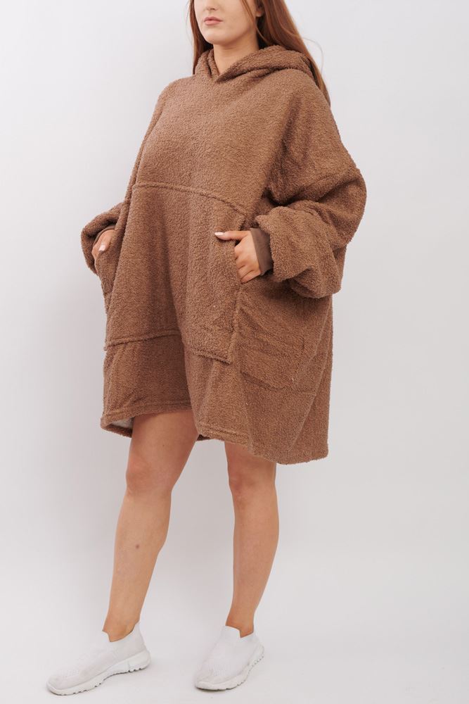 Plain Soft Feel Pocket Blanket Hoody