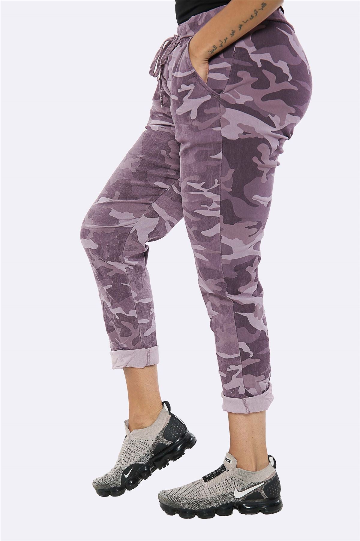 Camouflage Glitter Drawstring Trouser