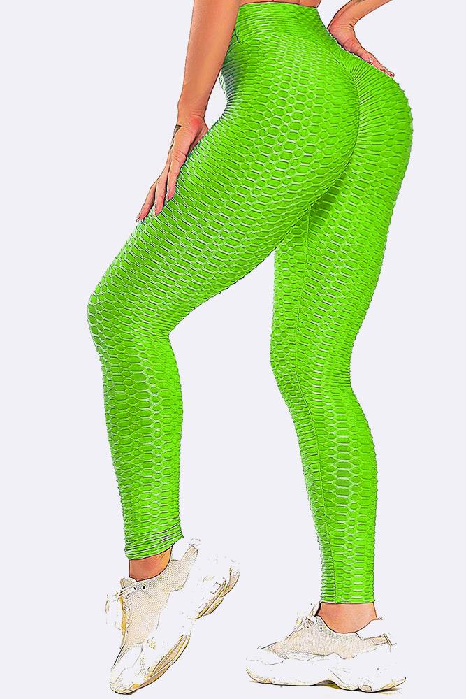 Women High Waisted Honey Comb Leggings