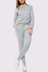 Plain Crop Top Loungwear Tracksuit