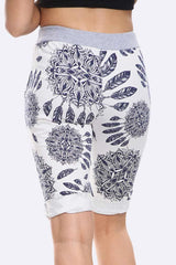 Italian Mandala Dreamcatcher Print Drawstring 3/4 Trouser