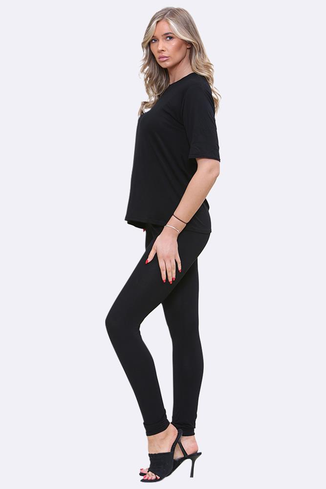 Women Oversized T-shirt & Leggings Co-ords Set