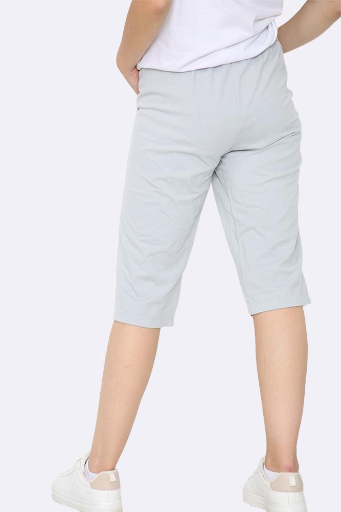 Plain Drawstring 3/4 Length Pocket Trousers