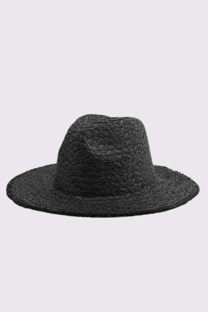 Wide Brim Straw Fedora Hat