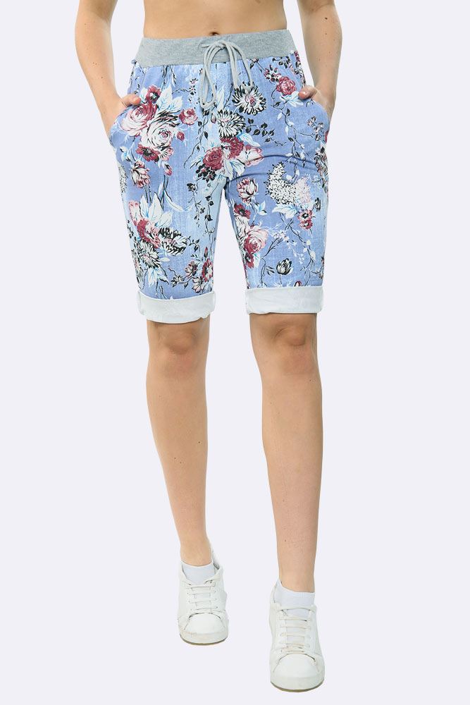 Floral Printed 3/4 Drawstring Trouser