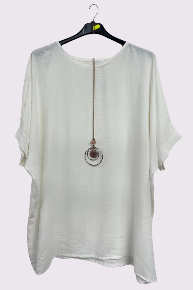 Plain Necklace Tunic Top