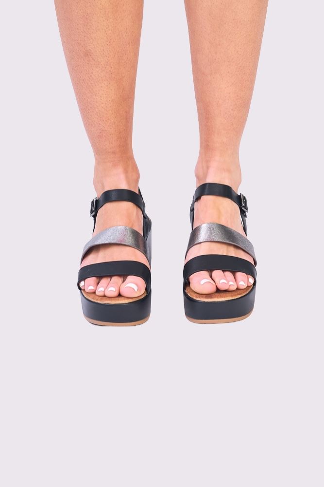 Foil Buckle Strap Sandal