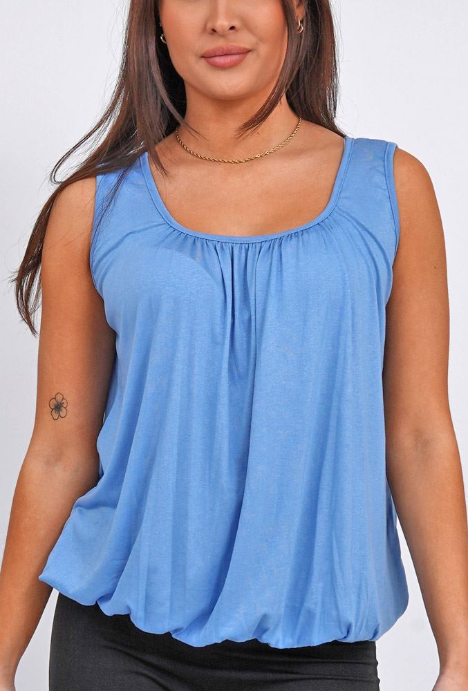 Plain Elasticated Hem Top