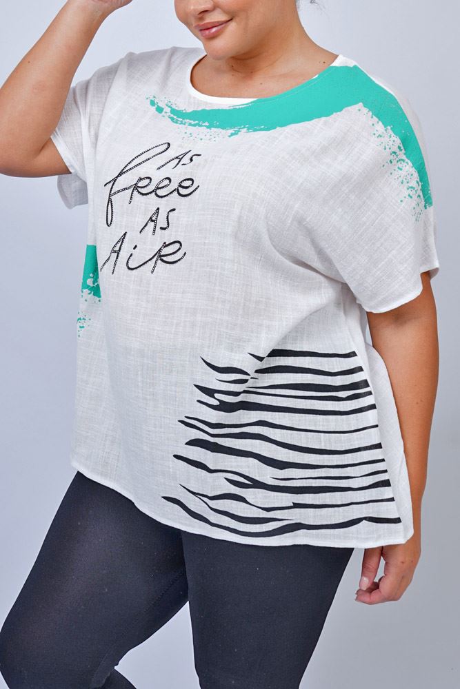 As Free As Air Print Cotton Top