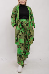 Camouflage Print Drawstring Hem Cotton Co-Ord