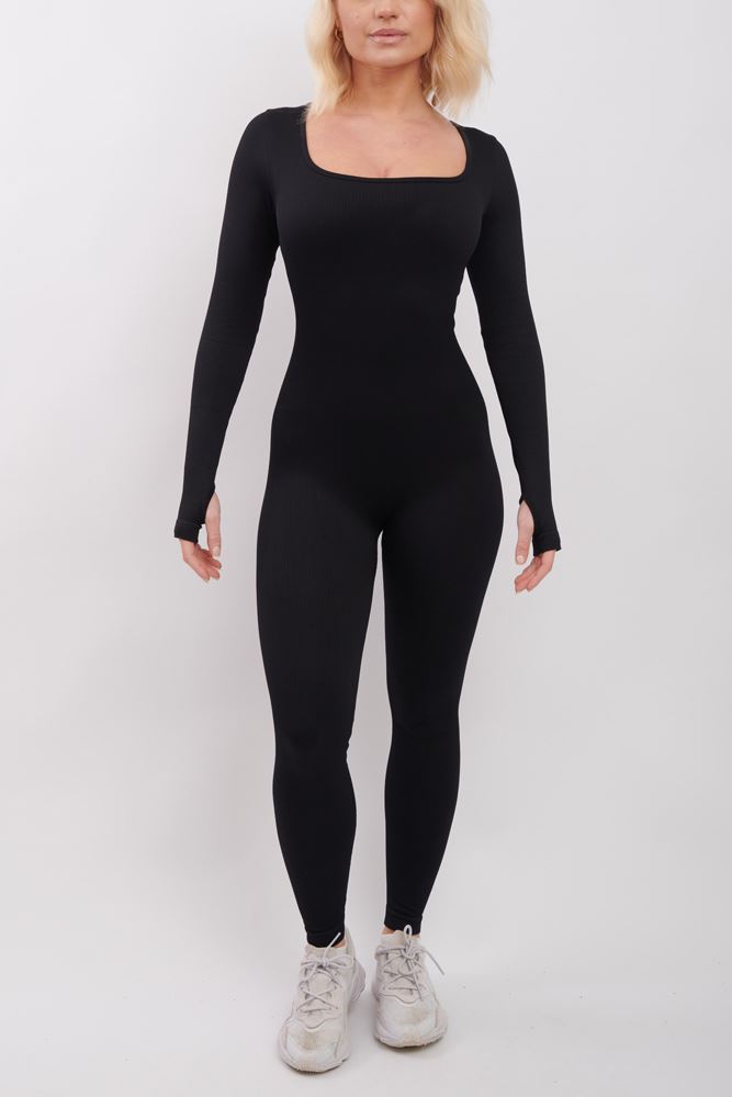 Ribbed Seamless Nylon Jumpsuit