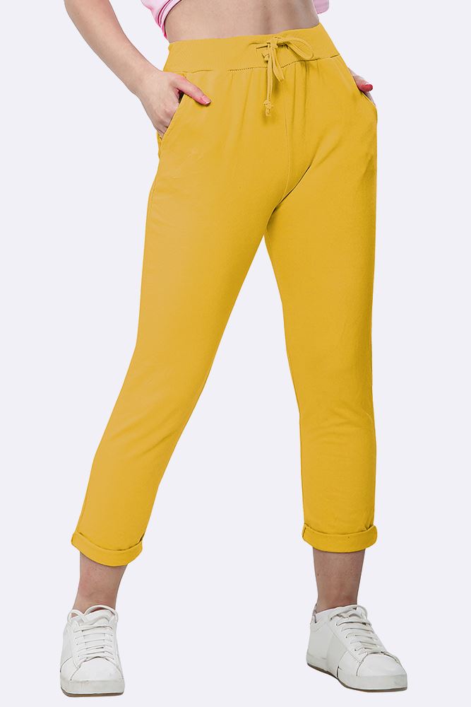 Lily-rose Italian Plain Drawstring Pocket Trousers