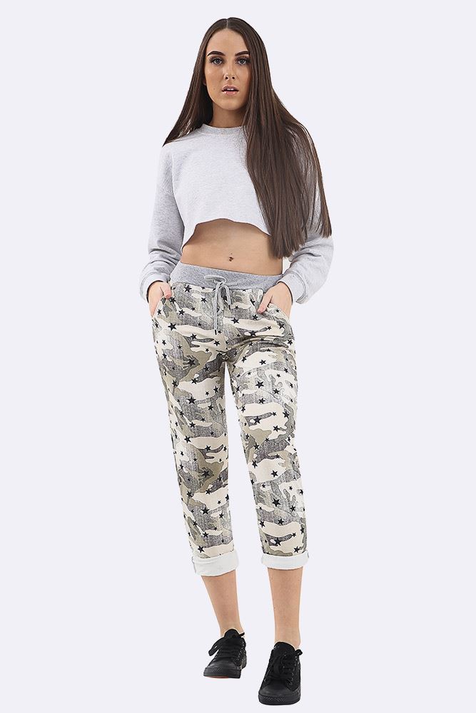 Camouflage Star Print Lined Trouser