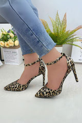 Leopard Pattern Pencil Heel Sandal