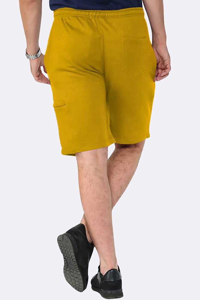 Men Drawcord Side Zipper Plain Shorts