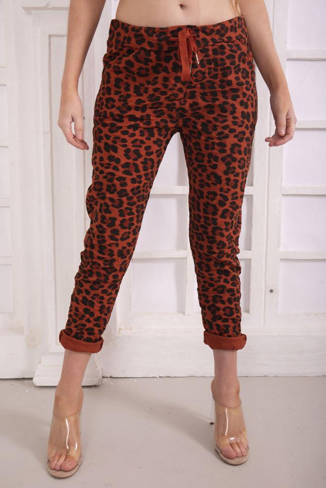 Leopard Print Viscose Trouser