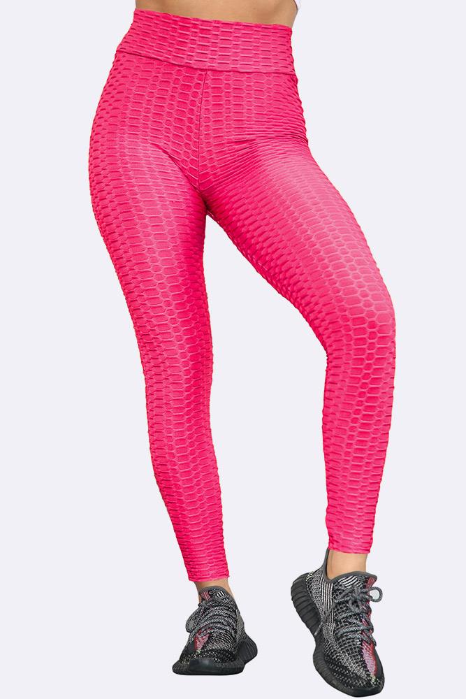 Women High Waisted Honey Comb Leggings