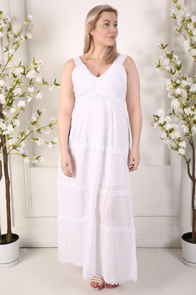 Lace Pattern Cotton Dress