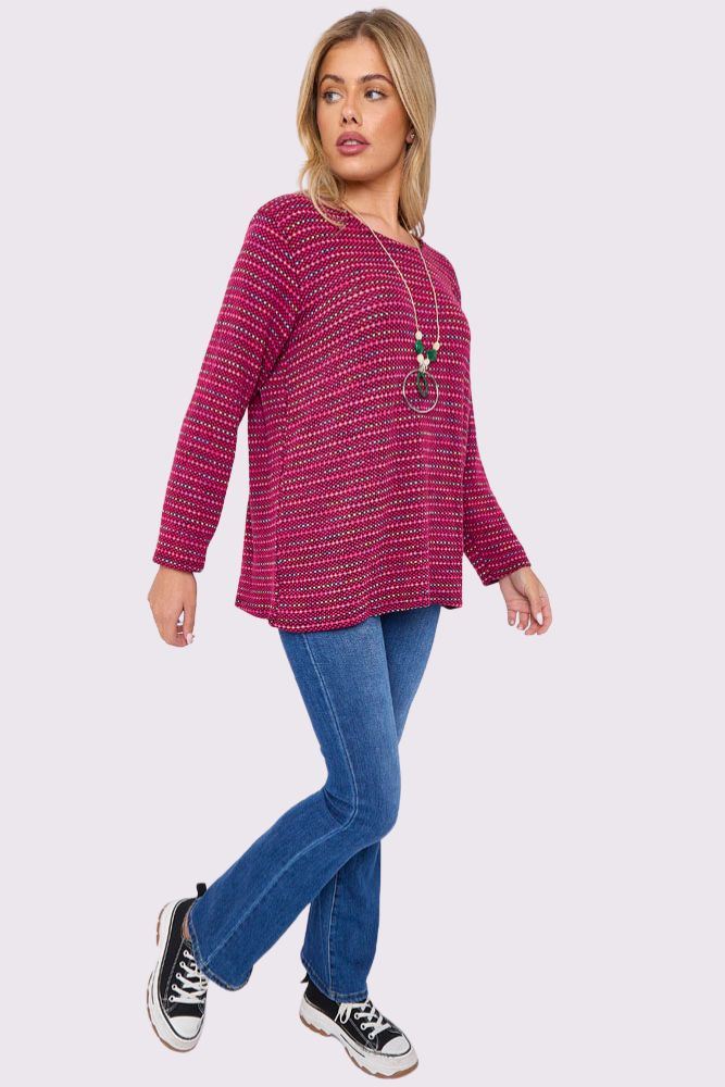 Multi-Colour Stripe Tunic Top