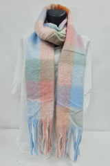 Check Print Soft Feel Tassel Scarves