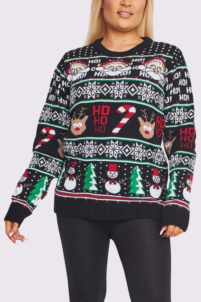 Santa Stick Pattern XMAS Jacquard Jumper