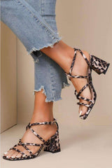 Chunky Heel Side Buckle Sandal