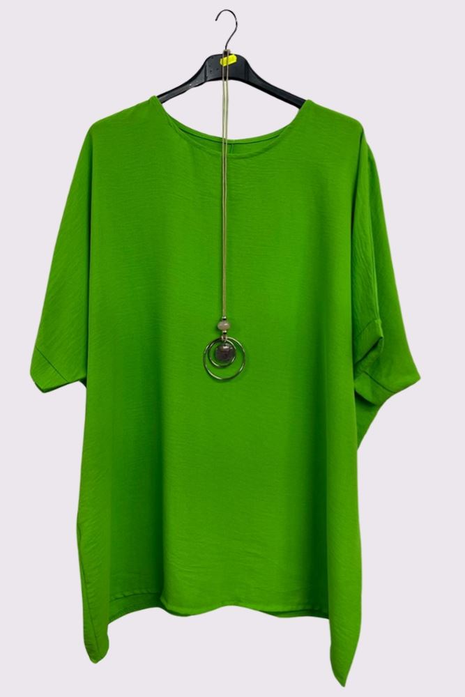 Plain Necklace Tunic Top